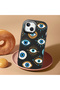 Black Silicone Case with Shock-Absorbing Camera Protections Compatible with iPhone 13/14, Evil Eye Bead - 3