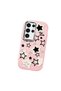 Samsung Galaxy S23 Ultra Compatible Shock-Absorbing Camera Protected Pink Silicone Case Star Pattern - 3