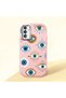 Pink Silicone Case Compatible with Samsung Galaxy M13 4G/M23, with Shock-Absorbing Camera Protection Evil Eye Beads