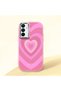 Pink Silicone Case Heart Pattern with Shock-Absorbing Camera Protections Compatible with Samsung Galaxy A15 4G/5G