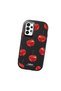Samsung Galaxy A73 Compatible Shock-Absorbing Camera Protected Black Silicone Case Cherry Patterned - 3
