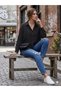 Black - White Striped Shirt: "Vertical Striped Oversized Black-White Shirt - Street Style - 2