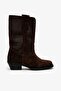 Pera Brown Suede Leather Women's Summer Boots