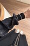 Stripe Detail Silk Cupra Mercerized Cardigan - Black - 2