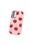 Samsung Galaxy M23/M13 Compatible Shock-Absorbing Camera Protected Pink Silicone Case Cherry Patterned - 3