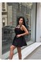 Women's Black Halter Neck Balloon Mini Dress Yel221709 - 5
