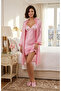 Satin Striped Nightgown and Dressing Gown Set