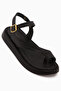 Annia Genuine Leather Women's Black Toe Post Sandals