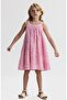 Girl's Embossed Lined Linen Dress