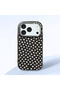 iPhone 17 Pro Compatible Black Silicone Case with Shock-Absorbing Camera Protections Leopard Printed I