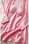 Satin Striped Nightgown and Dressing Gown Set - 2