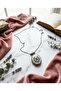 Bronze Authentic Jewelry Accessory Black White Glass Processing Medallion Long Chain Women's Necklace - 4