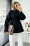 Shoulder Draped Sleeve Tip Lace Poplin Tunic - Black
