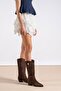 Sasha Brown Suede Leather Women's Summer Boots - 2