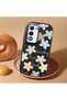 Oppo A5 4G/5G Compatible Shock-Absorbing Camera Protected Black Silicone Case Floral Print - 2