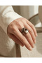 Bronze Jewelry Authentic Baroque Pearl Curved Model Adjustable Vintage Women's Ring
