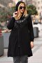 Large Size Sequin Embellished K Hooded Cardigan