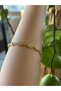 Stainless Steel Zircon Stone Eye Figured Waterway Gold Bracelet - 2