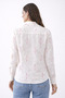 Cream Linen Look Pink Embroidery Detailed Oversized Shirt - 4