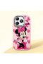 Realme C63 4G/C61 Compatible Shock-Absorbing Camera Protected Pink Silicone Case Mickey Patterned