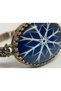 Bronze Authentic Jewelry Bangle Blue White Oval Glass Workmanship Vintage Women Handcuff Bracelet - 4