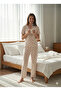 مجموعة بيجامة محبوكة من قطن قطع من Peach منقوش Soft Touch Summer Pointelle - 3