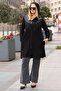 Large Size Sequin Embellished K Hooded Cardigan - 3