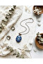 Bronze Authentic Jewelry Accessory Blue White Glass Processing Medallion Long Chain Women's Necklace - 6