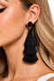 Women's Earring with Clip Without Hole - Black Tasseled Women's Earring