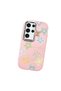 Samsung Galaxy S23 Ultra Compatible Shock-Absorbing Camera Protected Pink Silicone Case Floral Print - 3