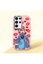 Pink Silicone Case Stitch Patterned with Camera Protection Compatible with Samsung Galaxy S24 Ultra Shock-Absorbing