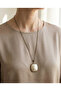 Bronze Authentic Jewelry Accessory Square Pearl Model Medallion Long Chain Women's Necklace