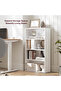 VASAGLE 4 Tier Wooden Bookcase with Adjustable Shelves, White Storage Organizer - 4