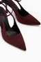 Jamie Bordo Yılan Patterned Ankle Length Buckled Women's Heeled Shoes - 5