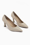 Clarry Genuine Leather Beige Women Heeled Shoes - 4