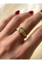 Vintage Design Zircon Stone Gold Women's Ring Adjustable Ring Steel Look Jewelry - 2