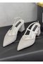 1296 Y-600 Pearl Stone Dress Shoes 8 cm Thick Heel Half Open Stiletto Shoes for Women - 3
