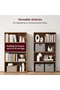 VASAGLE 4 Tier Wooden Bookcase with Adjustable Shelves Dark Hunton Oak - 5