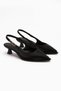 Gina Black Short Heeled Women's Shoes - 5
