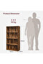 VASAGLE 4 Tier Wooden Bookcase with Adjustable Shelves Dark Hunton Oak - 3