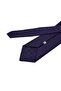 Plum - Navy Blue Motif Pattern Classic Tie with Handkerchief Kk13688 - 3