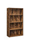 VASAGLE 4 Tier Wooden Bookcase with Adjustable Shelves Dark Hunton Oak
