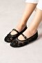 Kaira Black Tulle Embroidered Beaded K Belt I Premium Ballerinas