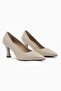 Clarry Genuine Leather Beige Women Heeled Shoes - 3