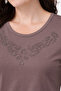 New Pattern Stone Embroidered Round Neck L Stretch Fabric Mother Combed Cotton Blouse 6670 - 4