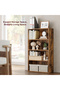 VASAGLE 4 Tier Wooden Bookcase with Adjustable Shelves Dark Hunton Oak - 4