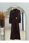 Belgi Rose Satin Dress-Ge5157 Brown - 2