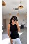 Black Halter Neck Cotton Athlete - 2