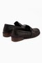 Fosia Genuine Leather Black Penny Loafers Women's Shoes - 8