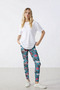 Turkuaz Floral Print High Waist Casual Sports Leggings